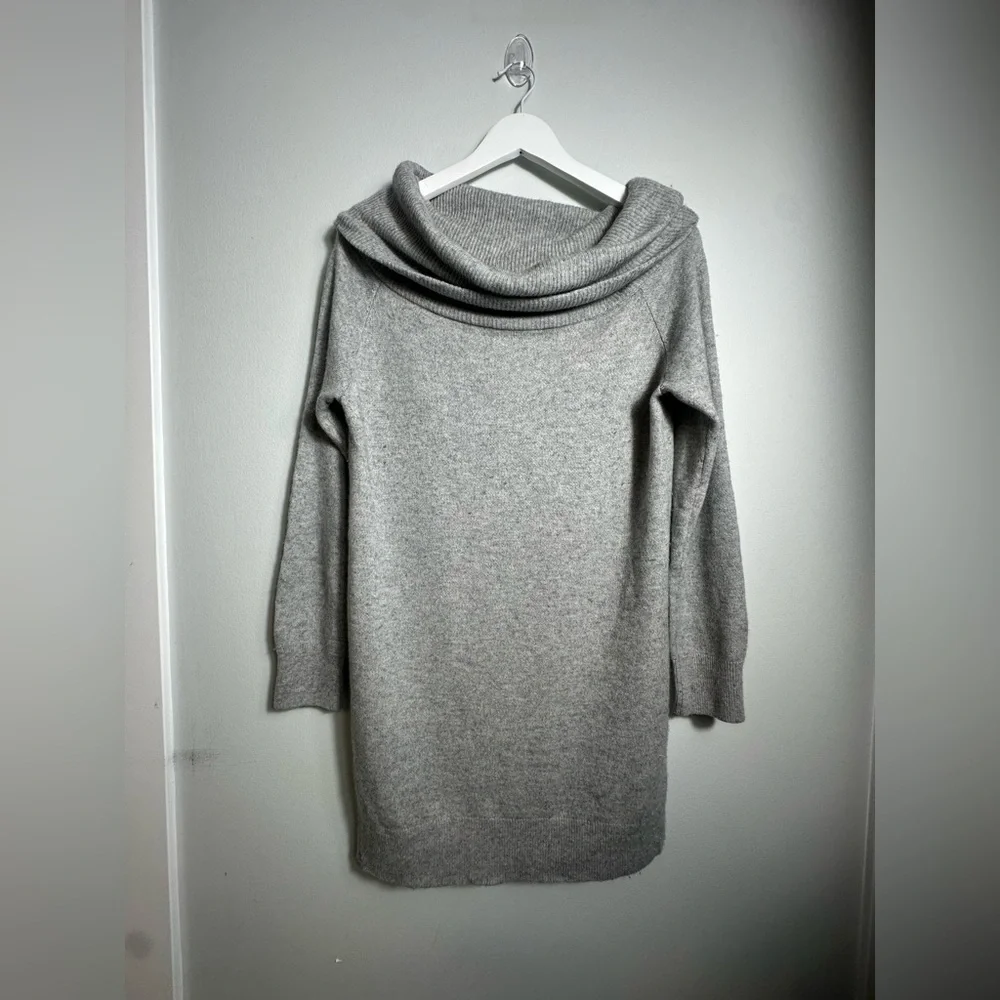 T Alexander Wang Gray Cashmere Wool Off Shoulder Long Sweater/ Tunic  Sz Medium - Picture 10 of 15